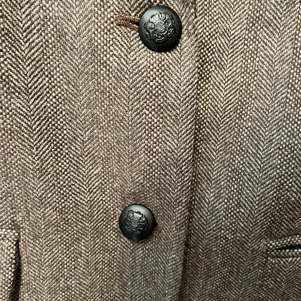GAP Women's Charcoal Brown Blazer with Fuchsia Accents - Picture 5 of 7